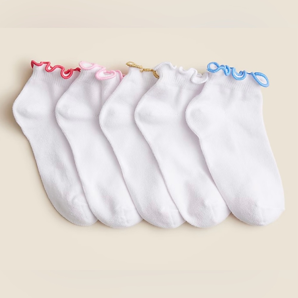 J.Crew Girls' ruffle ankle socks five-pack